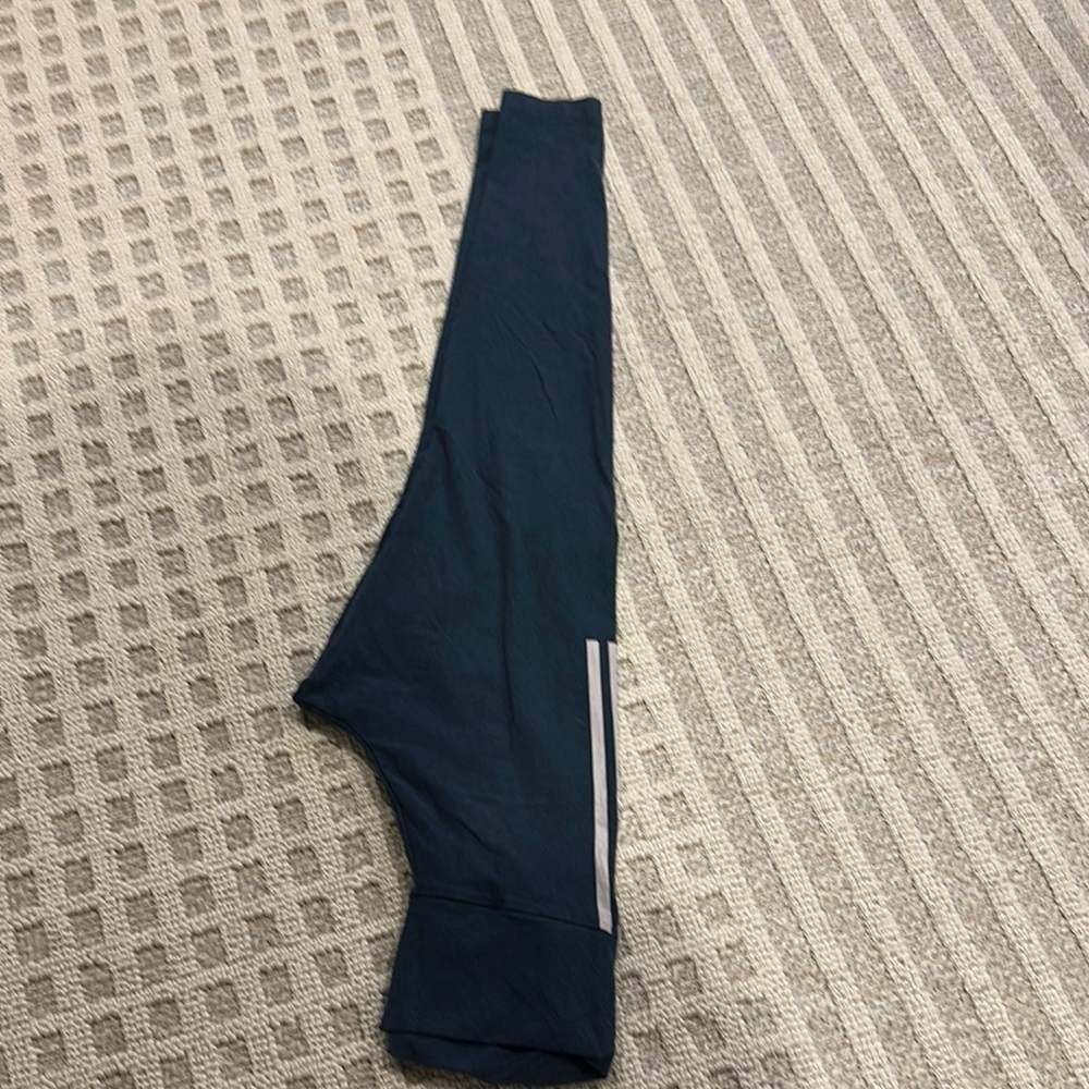 Adidas Dark Blue Leggings with White Stripes - Picture 2 of 3